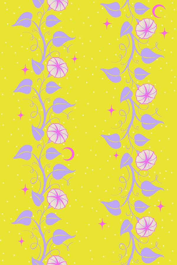 Moda Fabrics - Sarah Watts - Glow Garden - Moon Vines in Citron