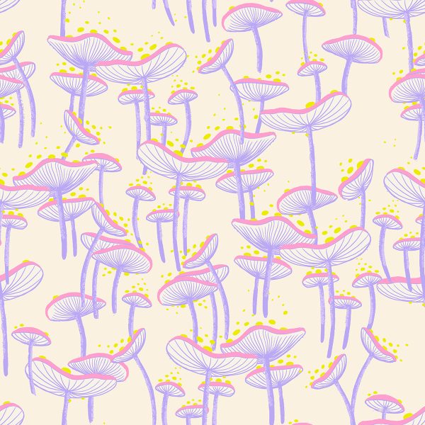 Moda Fabrics - Sarah Watts - Glow Garden - Whimsy Mushrooms in Natural