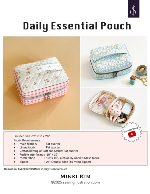 Schnittmuster Tasche "Daily Essential Pouch" von Sewing Illustration (englisch) – Bild 2