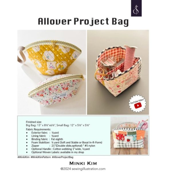 Schnittmuster Tasche "Allover Project Bag" von Sewing Illustration (englisch)