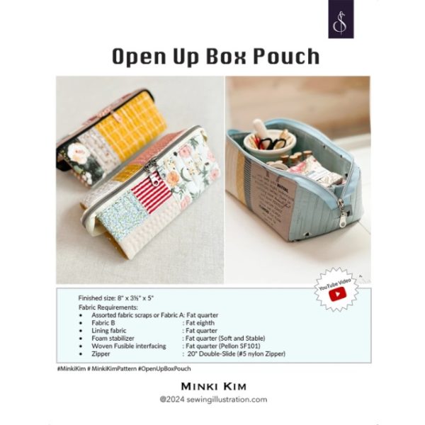 Schnittmuster Tasche "Open Up Box Pouch" von Sewing Illustration (englisch)