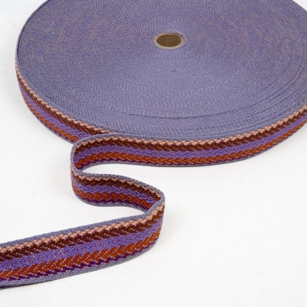 Gurtband 40mm Herringbone in Lila - Violett - Zimt - Braun - Lachs