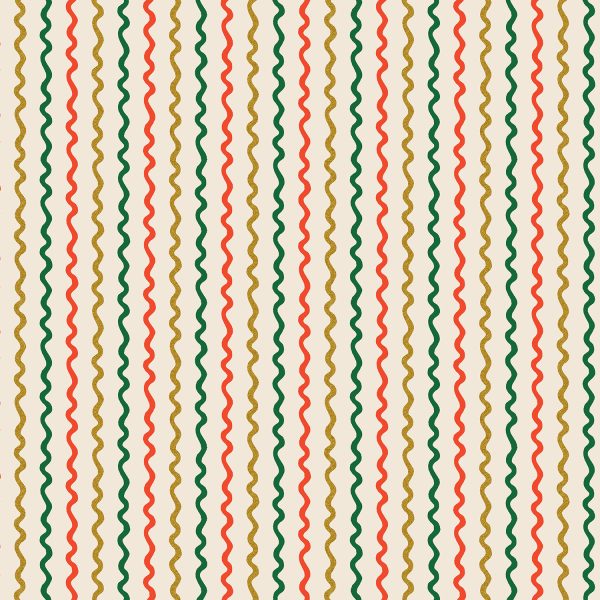 Rifle Paper Co. - Holiday Classics - Ribbon Stripe in Cream Metallic