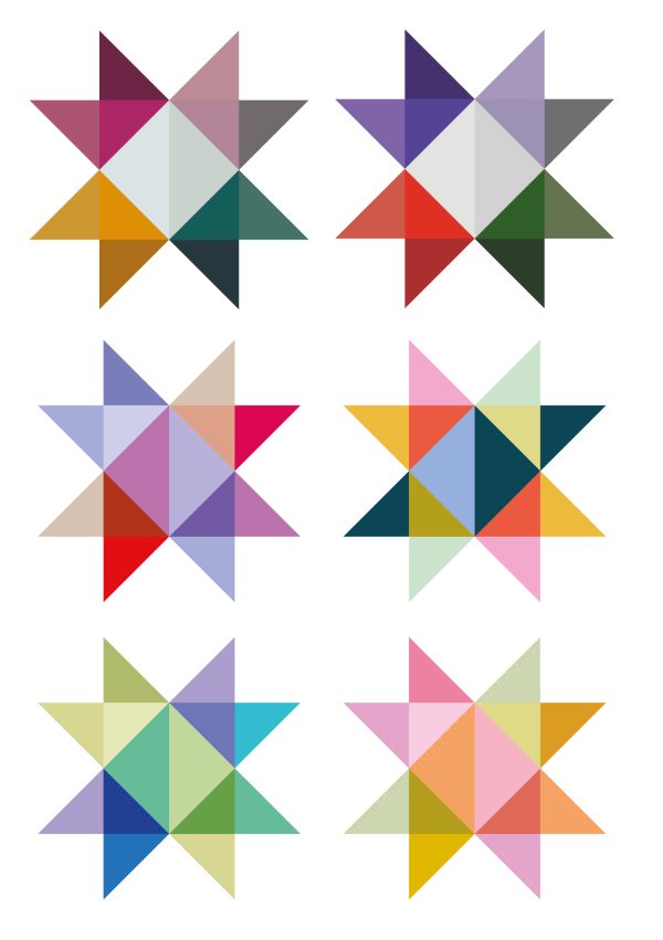Rub On Aufkleber - A5-Bogen - Design "Big Stars"
