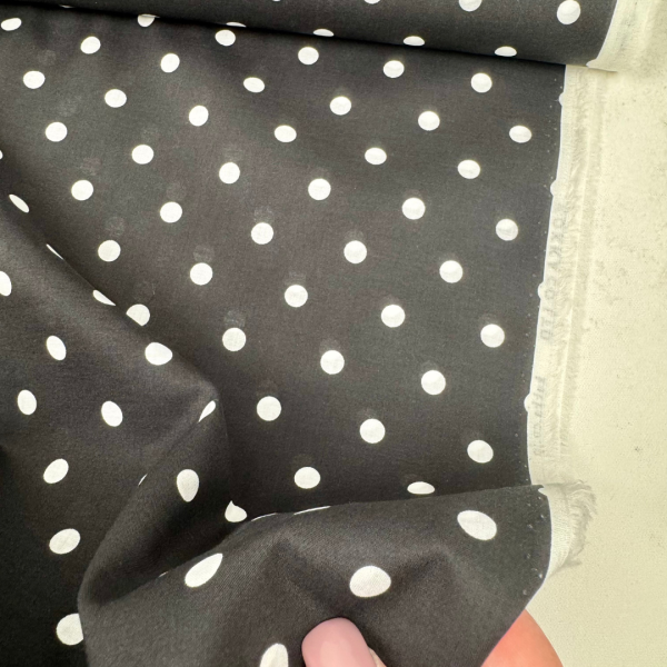 Kokka - Suplima Premium Cotton Dot - Schwarz – Bild 3
