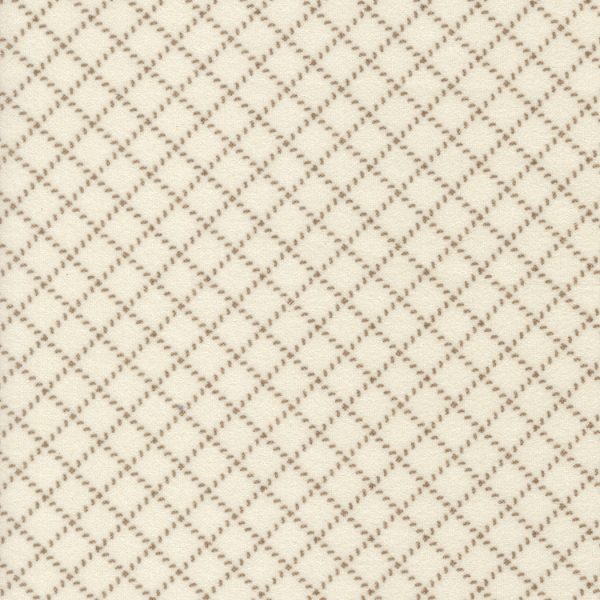 Moda Fabrics - Primitive Gatherings - Prairie Gatherings Flannel - Stitched Grid in Porcelain
