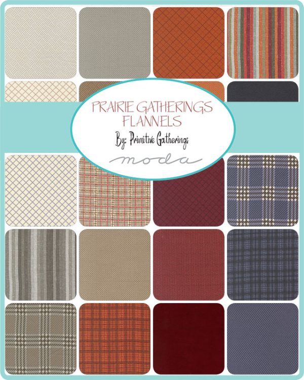 Moda Fabrics - Primitive Gatherings - Prairie Gatherings Flannel - Window Pane in Indigo – Bild 2