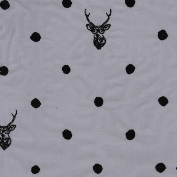 Kokka - Hirsch Polka Dots - Hellgrau (Double Gauze)