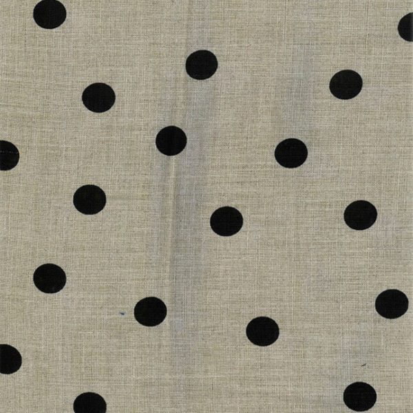 Kokka - Linen Sheeting Dots in Natur/Schwarz