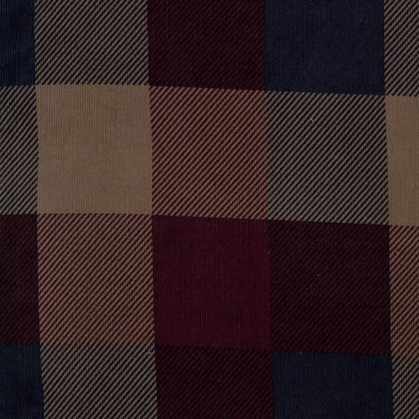 Kokka - Cord - Plaid in Beige/Dunkelrot/Dunkelblau