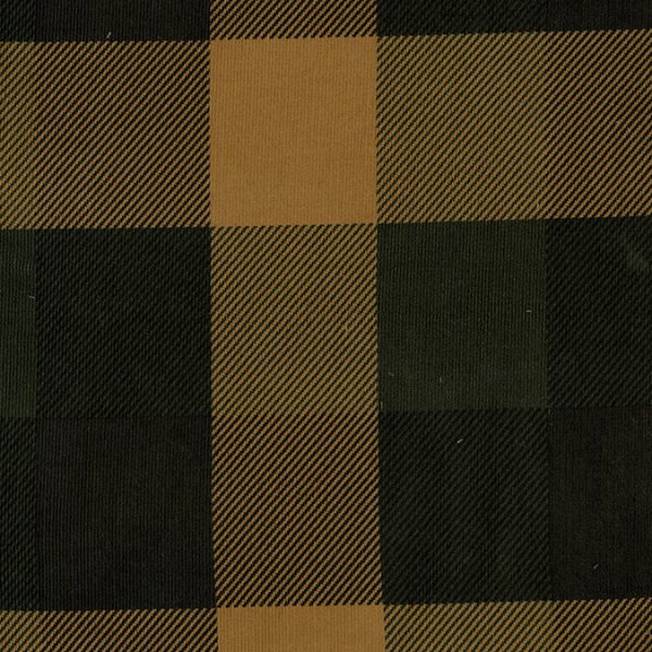 Kokka - Cord - Plaid in Beige/Dunklegrün/Schwarz