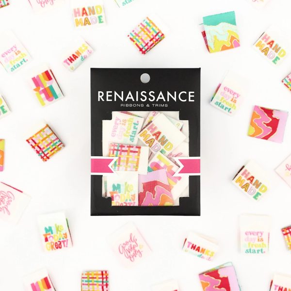 Webetiketten von Renaissance Ribbons Inc: Good Vibes (8 Stück)