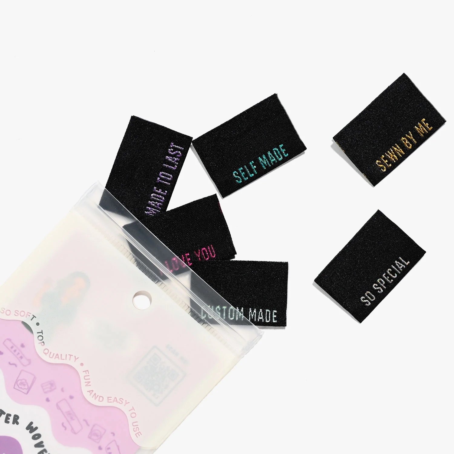 Webetiketten von Kylie and the Machine: Metallic Side Seams in Black (6 Stück) – Bild 7