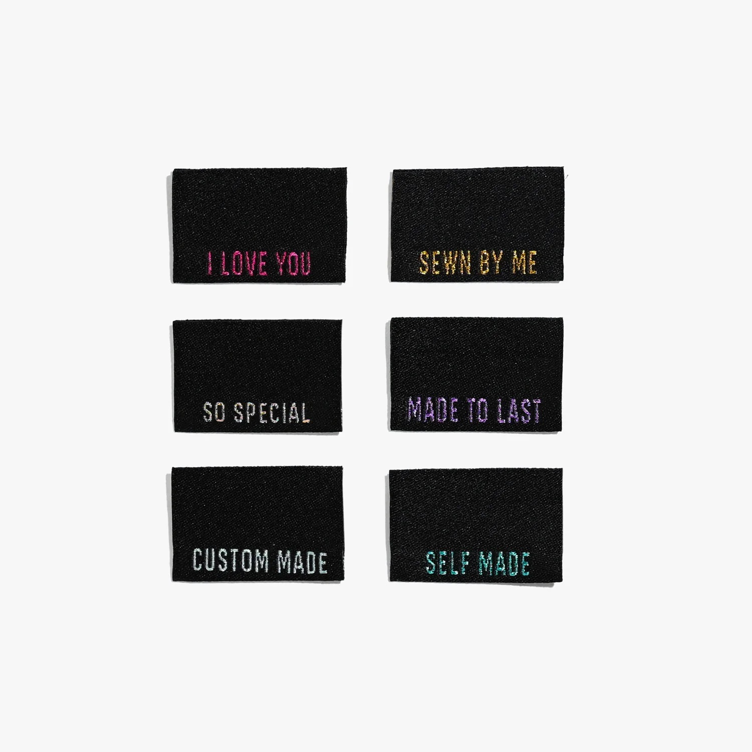 Webetiketten von Kylie and the Machine: Metallic Side Seams in Black (6 Stück)
